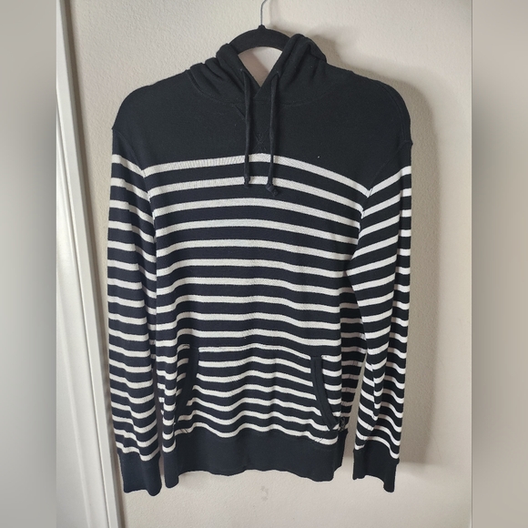 POLO RALPH LAUREN Crew neck Hoodie Medium Black White Stripped - Picture 4 of 7
